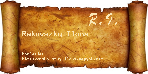 Rakovszky Ilona névjegykártya